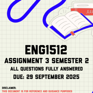 ENG1512 Assignment 3 Semester 2 Memo | Due 29 September 2025