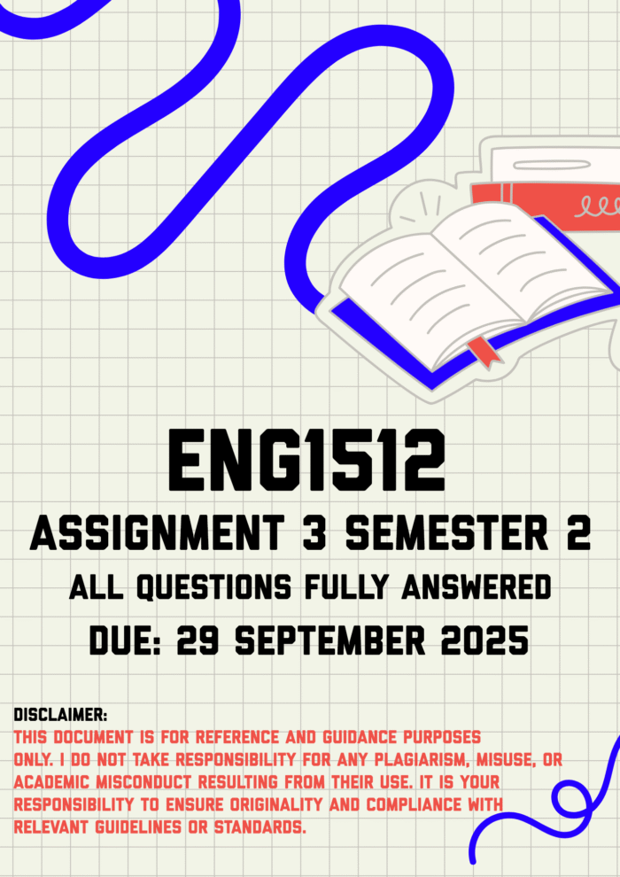 ENG1512 Assignment 3 Semester 2 Memo | Due 29 September 2025