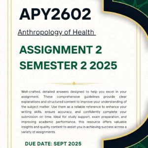 APY2602 ASSIGNMENT 2 SEMESTER 2 2025 ANSWERS (DUE DATE SEPTEMBER 2025)