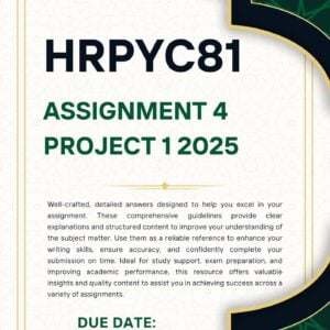 HRPYC81 Assignment 4 Project 1 Lit. Review Memo|Due Date October 2025|
