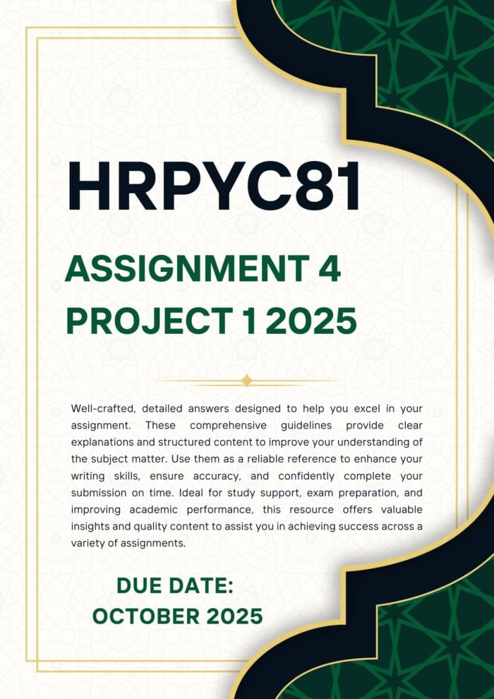 HRPYC81 Assignment 4 Project 1 Lit. Review Memo|Due Date October 2025|