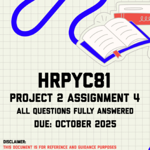 HRPYC81 Project 2 Assignment 4 Memo | Due October 2025