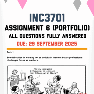 INC3701 ASSIGNMENT 6 (PORTFOLIO) 2025 - FULLY ANSWERED (DUE 29 SEPTEMBER 2025)