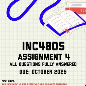 INC4805 Assignment 4 (Literature Review) Memo | Due October 2025