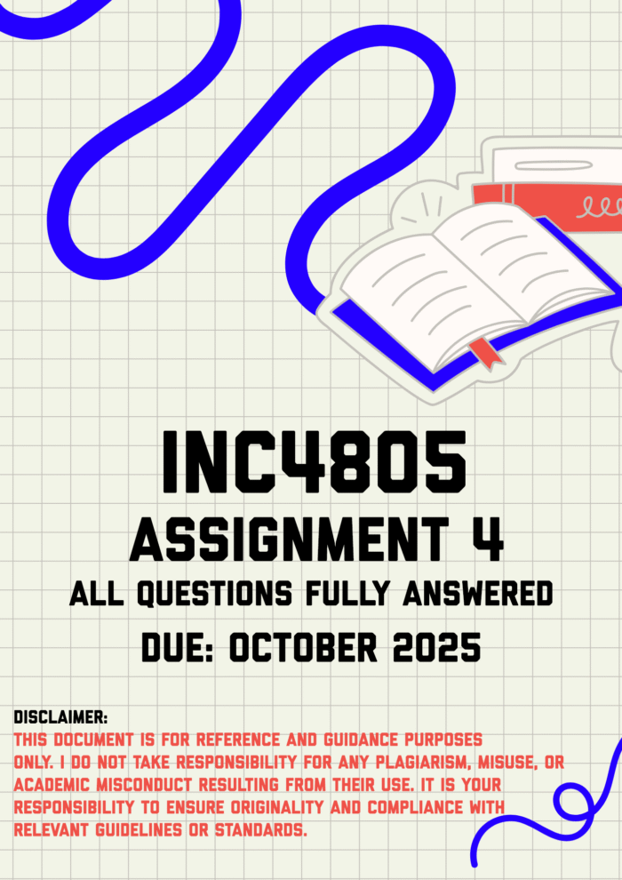 INC4805 Assignment 4 (Literature Review) Memo | Due October 2025