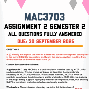 MAC3703 ASSIGNMENT 2 SEMESTER 2 2025 - STEP-BY-STEP CALCULATIONS PROVIDED (DUE 30 SEPTEMBER 2025)