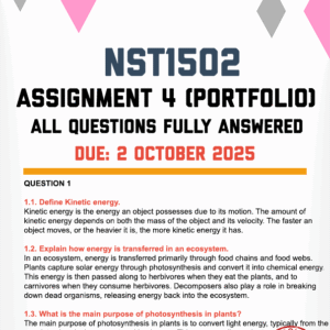 NST1502 ASSIGNMENT 4 (PORTFOLIO) 2025 - FULLY ANSWERED (DUE 2 OCTOBER 2025)