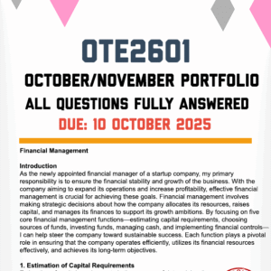 OTE2601 OCTOBER/NOVEMBER PORTFOLIO 2025 - FULLY ANSWERED (DUE 10 OCTOBER 2025)