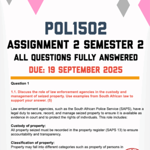 POL1502 ASSIGNMENT 2 SEMESTER 2 2025 - FULLY ANSWERED (DUE 19 SEPTEMBER 2025)
