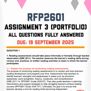 RFP2601 ASSIGNMENT 3 (PORTFOLIO) 2025 - FULLY ANSWERED (DUE 19 SEPTEMBER 2025)