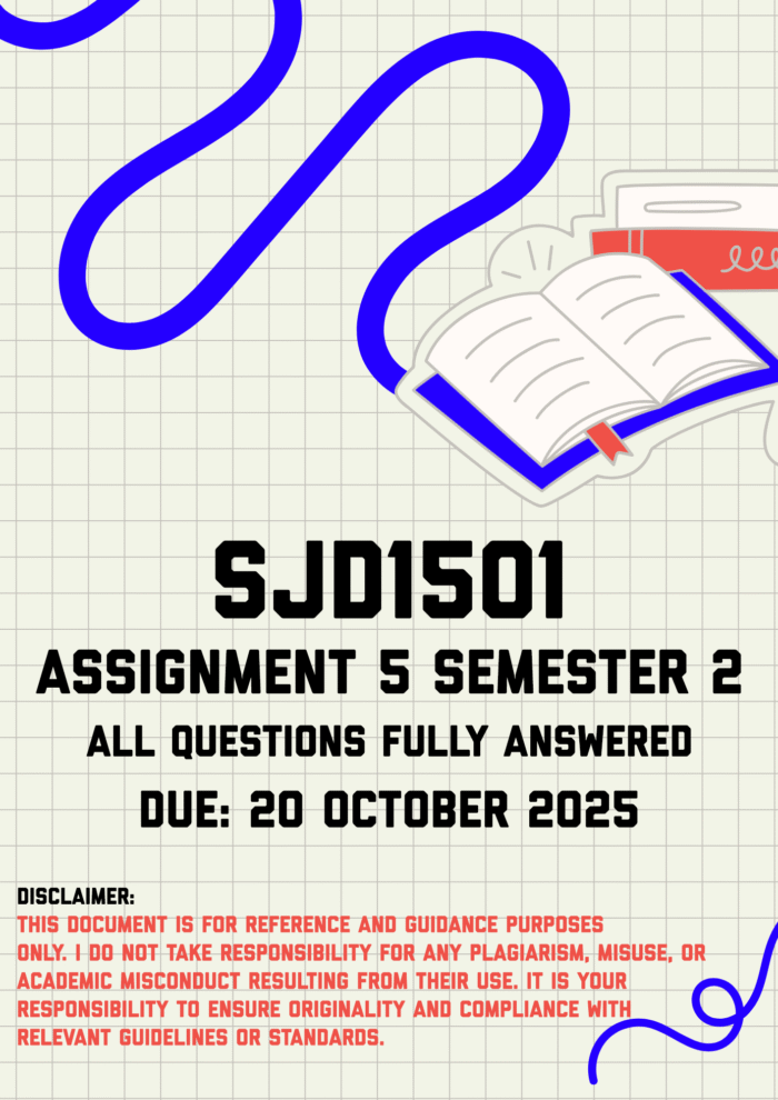 SJD1501 Assignment 5 Semester 2 Memo | Due 20 October 2025