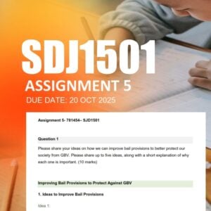 SJD1501 Assignment 5 2025 Due 20 October 2025