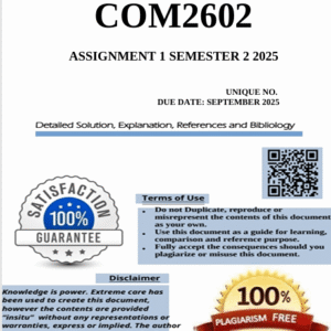 COM2602 Assignment 1 (COMPLETE ANSWERS) Semester 2 2025
