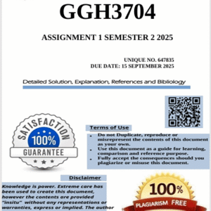 GGH3704 Assignment 1 (COMPLETE ANSWERS) Semester 2 2025 (647835) - Due 15 September 2025