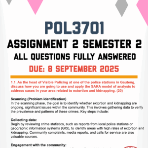 POL3701 ASSIGNMENT 2 SEMESTER 2 2025 - FULLY ANSWERED (DUE 8 SEPTEMBER 2025)