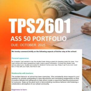 TPS2601 PORTFOLIO Assignment 50 2025 - Due October 2025