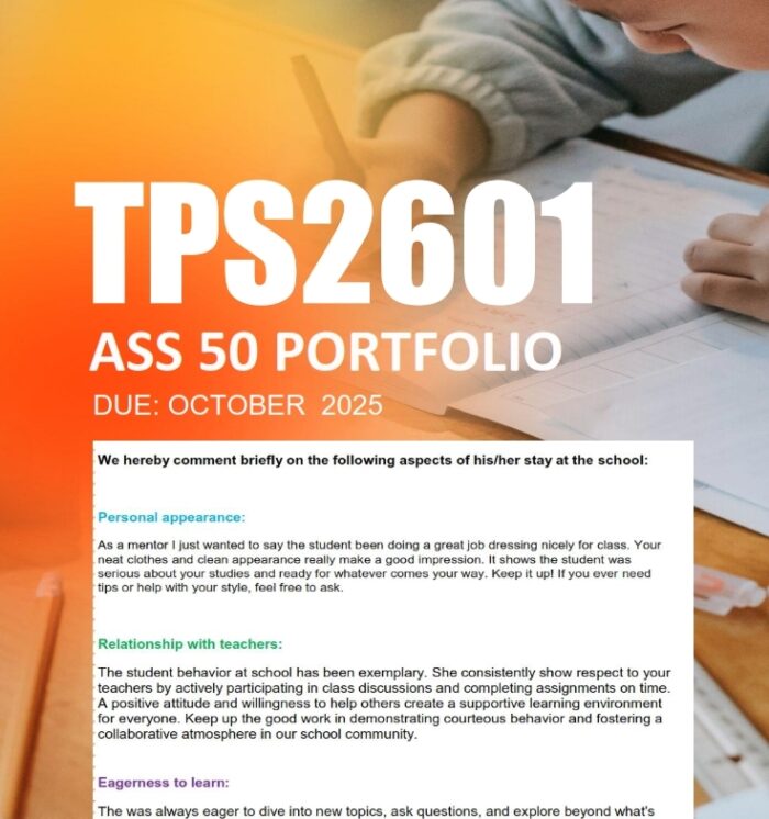 TPS2601 PORTFOLIO Assignment 50 2025 - Due October 2025