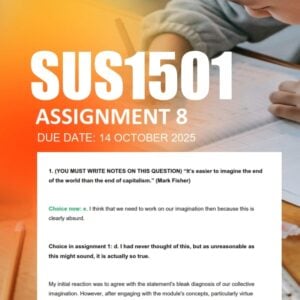 SUS1501 Assignment 8 PORTFOLIO 2025 Due 14 October 2025