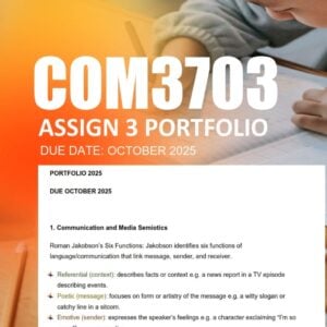 COM3703 Assignment 3 Portfolio 2025 Due October 2025