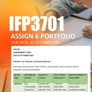 IFP3701 Assignment 6 PORTFOLIO 2025 Due 20 October 2025