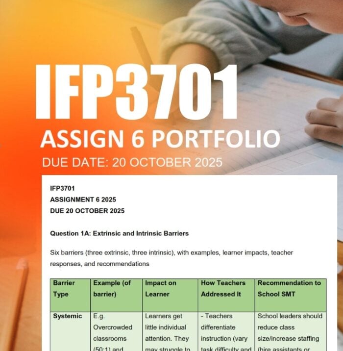 IFP3701 Assignment 6 PORTFOLIO 2025 Due 20 October 2025