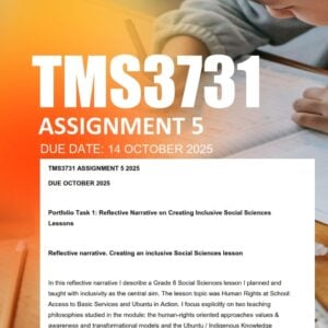 TMS3731 Assignment 5 Portfolio 2025 Due 14 October 2025