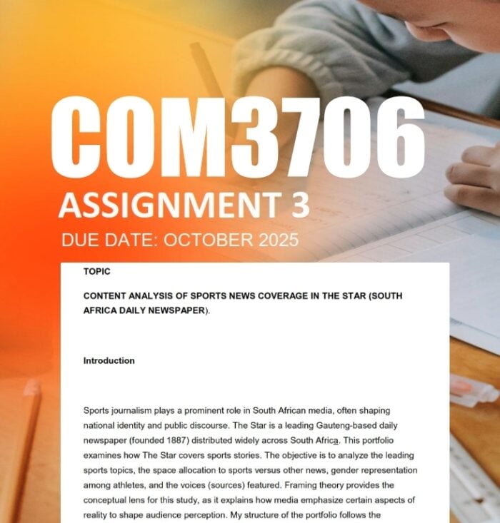 COM3706 Assignment 3 Portfolio 2025 Due 17 October 2025