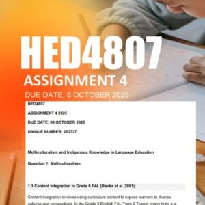 HED4807 Assignment 4 2025 Due 8 October 2025