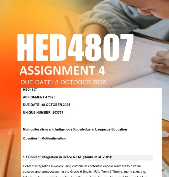 HED4807 Assignment 4 2025 Due 8 October 2025