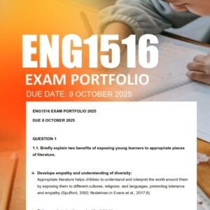 ENG1516 Exam Portfolio Semester 2 2025 - Due 9 October 2025