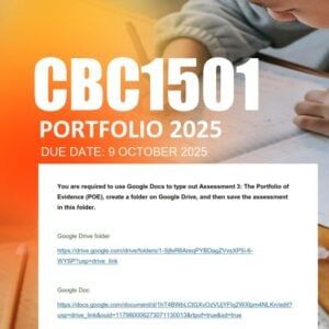 CBC1501 Assignment 3 Portfolio 2025 Due 9 October 2025