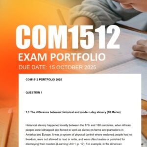 COM1512 Exam Portfolio 2025 Due 15 October 2025
