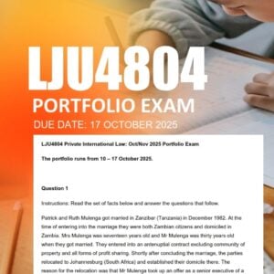 LJU4804 EXAM Portfolio 2025 - Due 17 October 2025