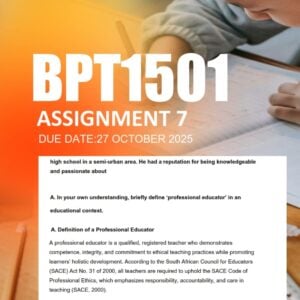 BPT1501 Assignment 7 2025 - Due 27 October 2025