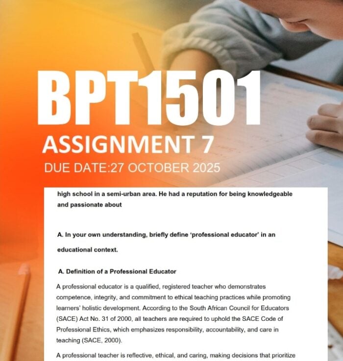 BPT1501 Assignment 7 2025 - Due 27 October 2025