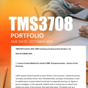 TMS3708 Portfolio Semester 2 2025 Due 29 October 2025