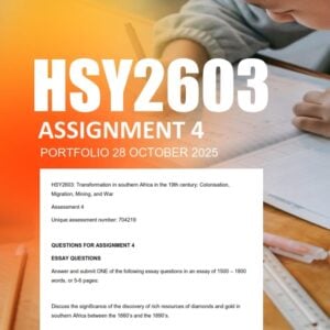 HSY2603 Assignment 4 Portfolio 2025 Due 28 October 2025
