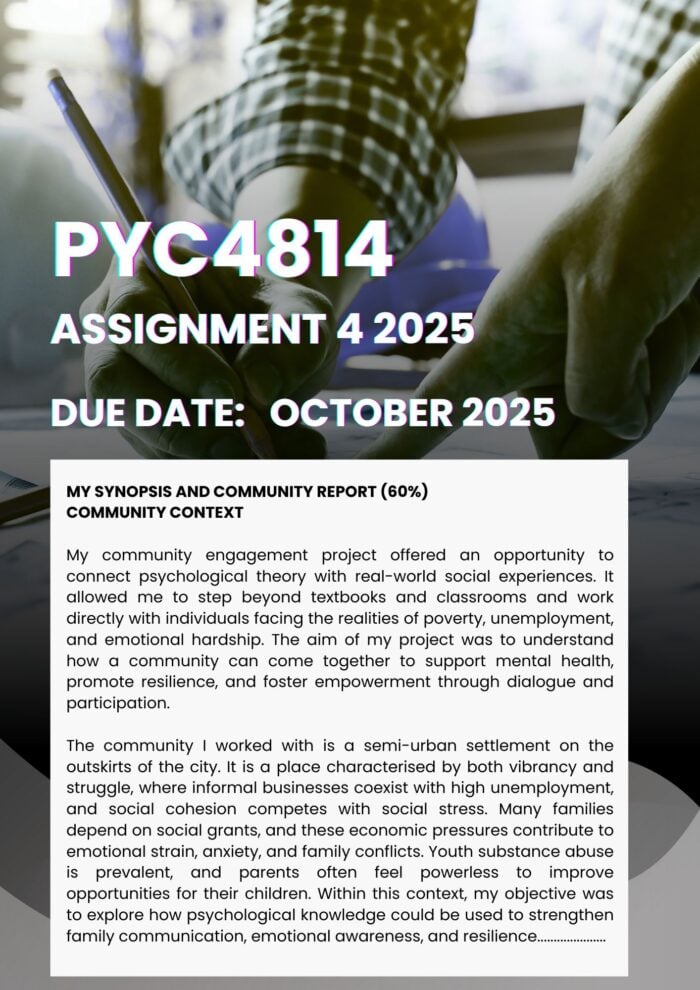 PYC4814 ASSIGNMENT 4 2025 MEMO |DUE DATE OCTOBER 2025| ★★★★★