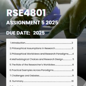RSE4801 ASSIGNMENT 05 2025 COMPLETE MEMO |DUE DATE OCTOBER 2025| ★★★★★