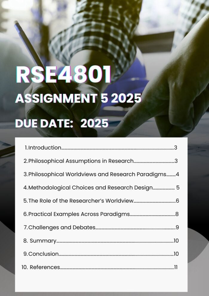 RSE4801 ASSIGNMENT 05 2025 COMPLETE MEMO |DUE DATE OCTOBER 2025| ★★★★★