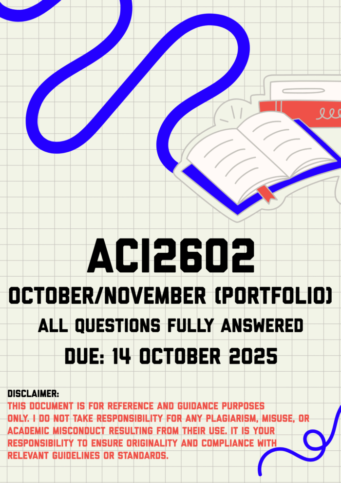 ACI2602 October/November (Portfolio) Memo | Due 14 October 2025