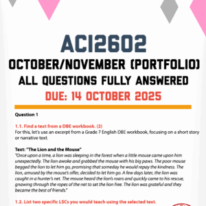 ACI2602 OCTOBER/NOVEMBER (PORTFOLIO) 2025 - FULLY ANSWERED (DUE 14 OCTOBER 2025)