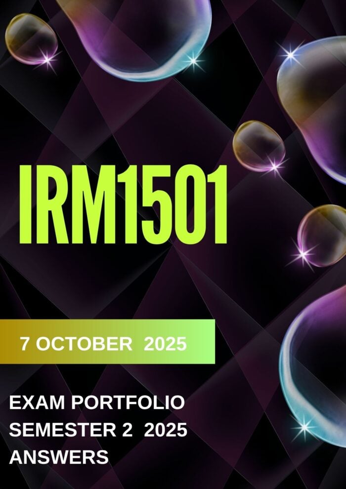 IRM1501 PORTFOLIO SEMESTER 2 2025 ANSWERS (DUE DATE 7 OCTOBER 2025)