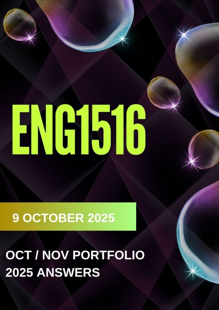ENG1516 OCTOBER/ NOVEMBER 2025 ANSWERS, REFERENCES & EXPLANATIONS (DUE 9 OCTOBER 2025)