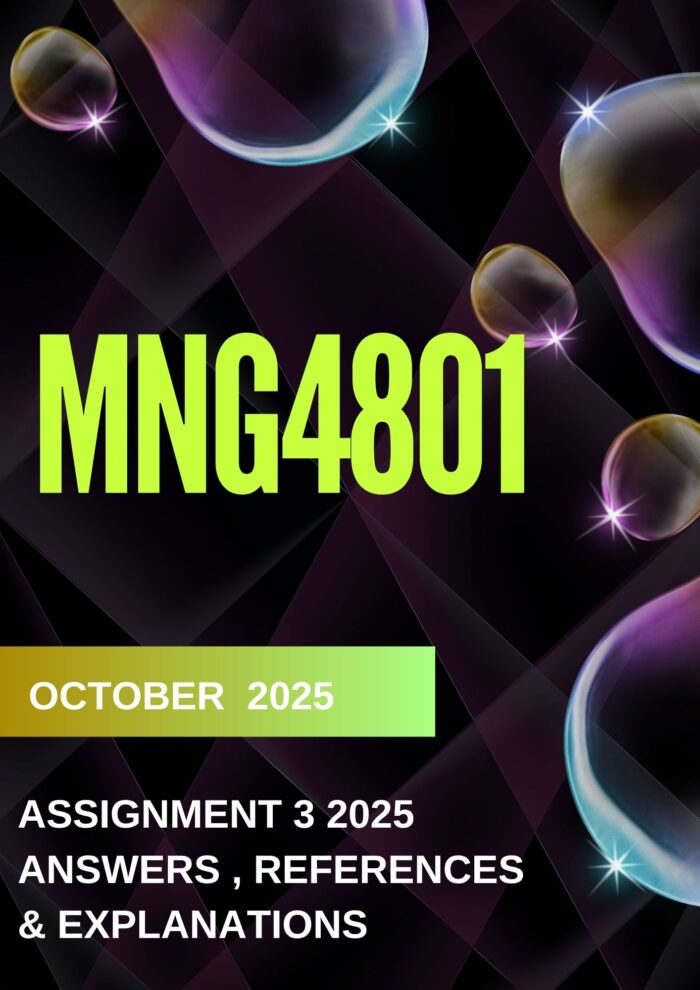 MNG4801 Assignment 03 2025 Answers Due Date October 2025