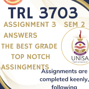TRL3703 Assignment 3 (WRITTEN PORTFOLIO) Semester 2 2025 (144649) - Due 31 October 2025