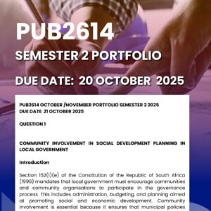 PUB2614 OCT / NOV 2025 PORTFOLIO MEMO |DUE DATE 20 OCTOBER 2025|