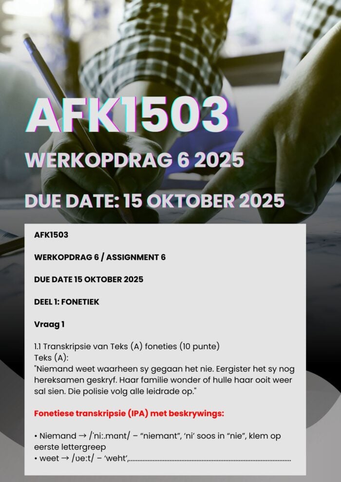 AFK1503 WERKOPDRAG 6 2025 MEMO | SLOTERDATUM 15 OKTOBER 2025 | ★★★★★