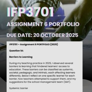 IFP3701 ASSIGNMENT 6 PORTFOLIO 2025 MEMO |DUE 20 OCTOBER 2025|