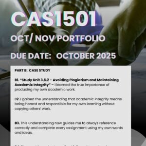 CAS1501 OCT / NOVEMBER PORTFOLIO 2025 MEMO |DUE DATE OCTOBER 2025|
